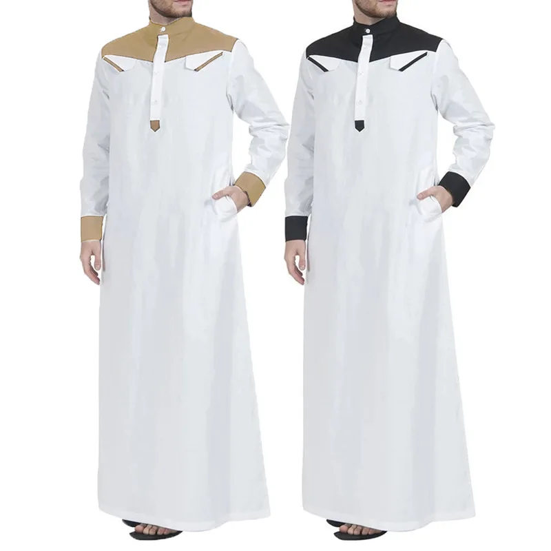 

Ethnic Muslim Islamic Men Clothing Jubba Thobe African Dashik Abaya Arabic Kaftan Saudi Kimono Long Robe Gowns Ramadan Eid Arab