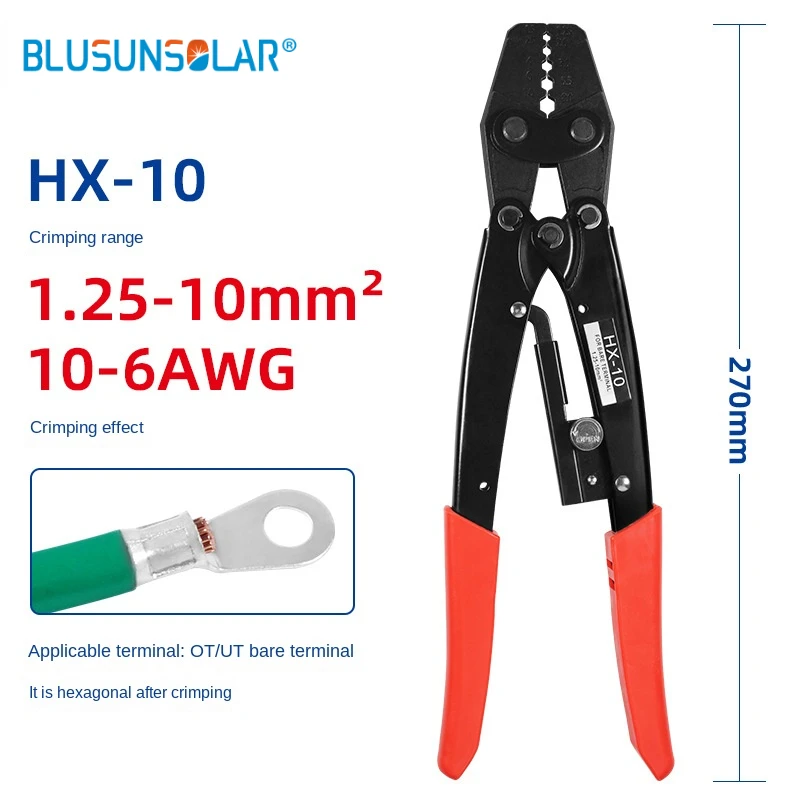 

HX-10 Spine Wheel Type Labor-saving Terminal Crimping Tools for 1.25-10mm2 10-6AWG Terminal Electrician Specific Crimping Pliers