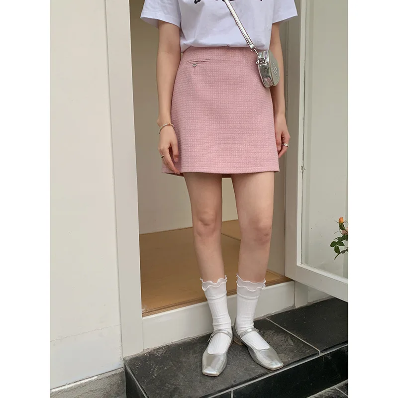 

new 2024 summer korean fashion clothing faldas mujer moda mini women skirt COTTON Polyester Spandex