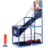 Arcade Basketball Game Set with 4 Balls and Hoop for Kids Old Indoor Outdoor Sport Play Basketball Game Toys Gifts for Toddlers 1