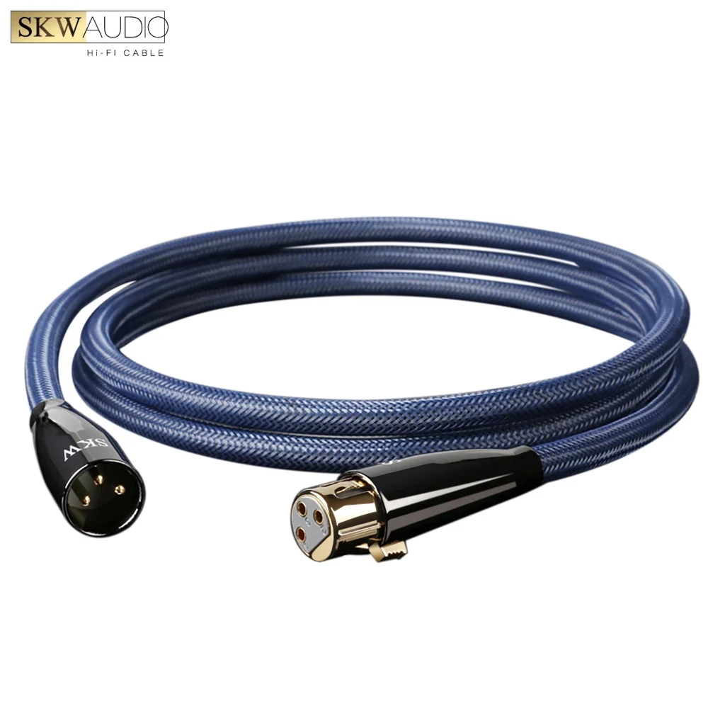 Провод SKW OFC, 3-контактный аудиокабель XLR Hi-Fi, штекер-гнездо, нейлоновая оплетка для CD-плеера, подключение к усилителю мощности