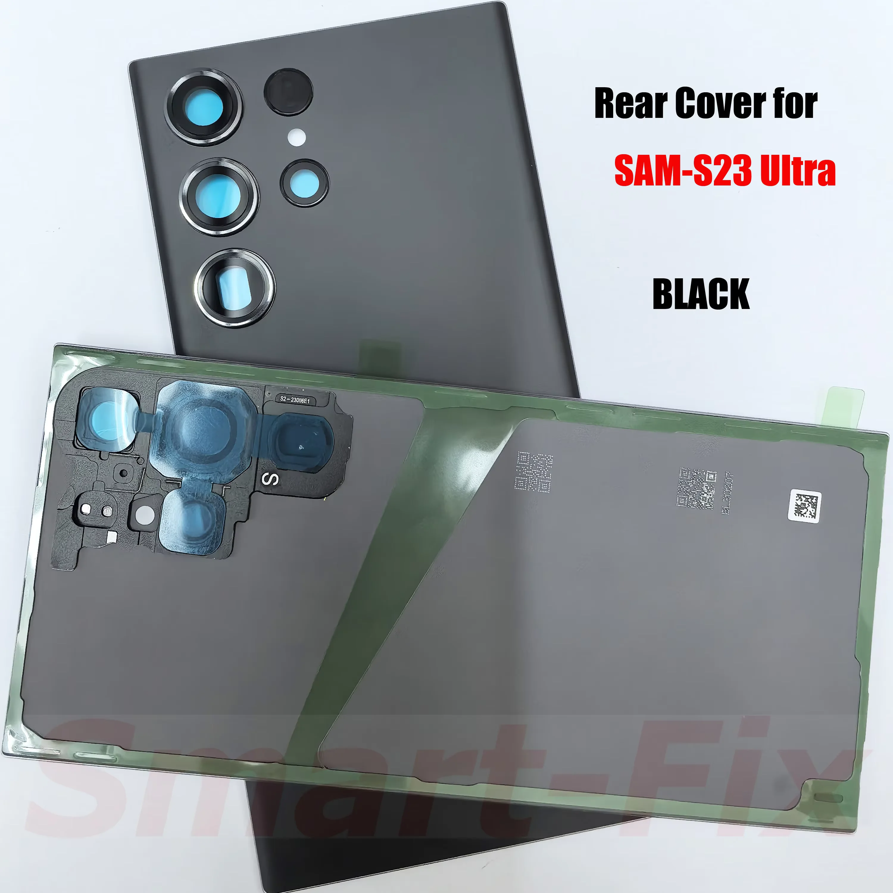 OEM 유리 후면 배터리 커버 케이스 SAM-S23Ultra S23U SM-S918B/DS SM-S918U 후면 도어 하우징 케이스 수리 교체 부품