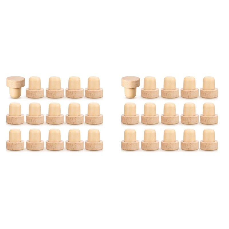 

30X Wine Bottle Corks T Shaped Cork Plugs For Wine Cork Wine Stopper Reusable Wine Corks Wooden And Rubber Wine Stoppers