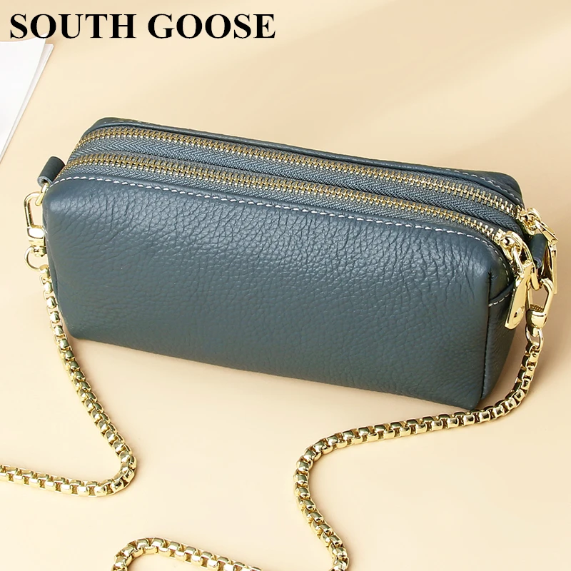 

Luxury Brand Design Women Handbag Genuine Leather Shoulder Bags Ladies Double Zipper Crossbody Bags Female Cowhide Messenger Bag