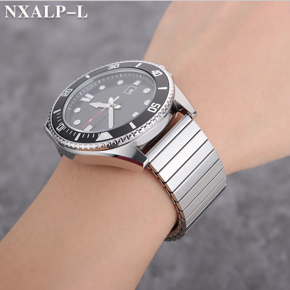 Enhanced Stainless Steel Elastic Stretch Watch Band - Quick Release Metal Expansion Wristband
