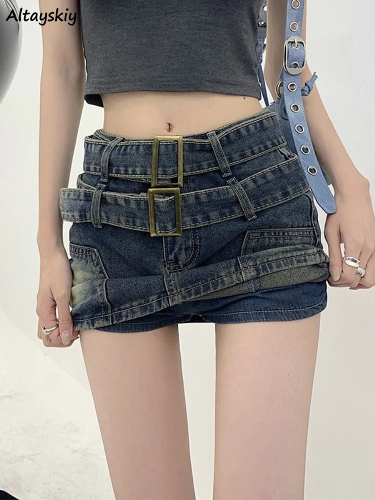 

S-5XL Skirts Women Sexy Vintage Denim Leisure All-match Mini Faldas Slim Daily Streetwear Hot Girls Korean Style Stylish Design