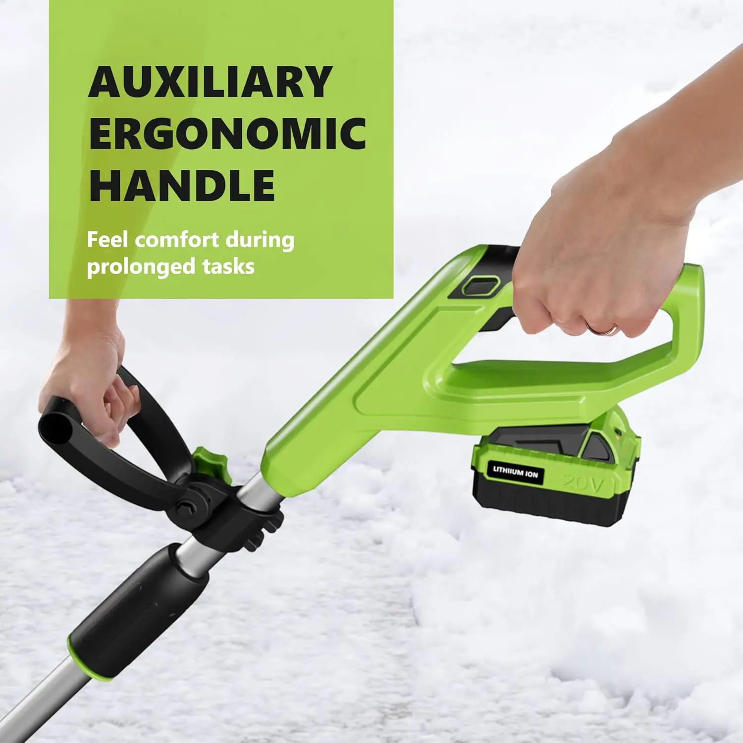 20V 12-Inch Cordless Snow Shovel, Battery Powered Snow Blower with Directional Plate, 20-Volt/4.0 Ah Lithium-ion Battery Pack 5