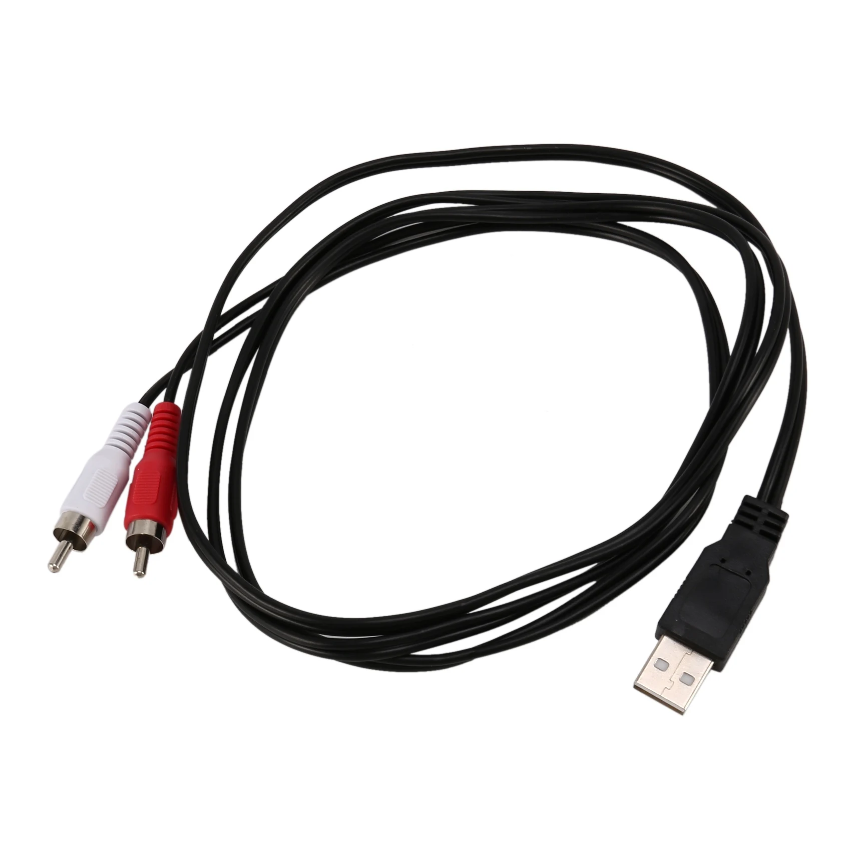 

1.5M Usb A Male To 2X Rca Phono Male Av Cable Lead Pc Tv Aux Audio Video Adapter