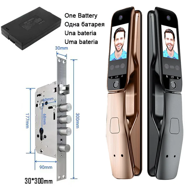 WiFi Tuya APP Voice Intercom Digital Door Lock  High Quanlity 3D Face Recognition Smart Door Lock With Camera 18