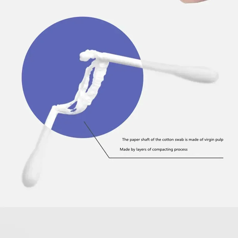 200pcs Double Disposable Cotton Swab Makeup Nose Ear Sticks Cleaning Lint Free Cotton Spiral Ear Care Buds Swabs Baby Care Tool cotton swabs