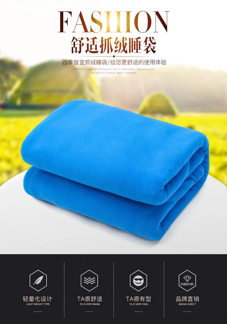 Description Picture 2 of item180*80CM Fleece Sleeping Bag Portable Ultralight Polar Travel Sheets for Adults Outdoor Camping Tent Bed Warm Sleeping Bag Liner