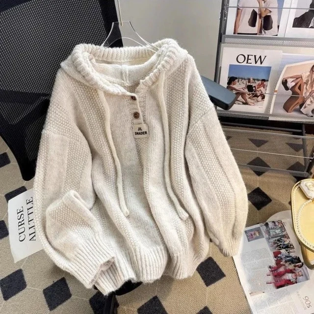 Women's Knitting Pullover Sweater 2024 Autumn/Winter Temperament Femme Bottoming Tops Fashion Thickening Loose Ladies Jumper 1