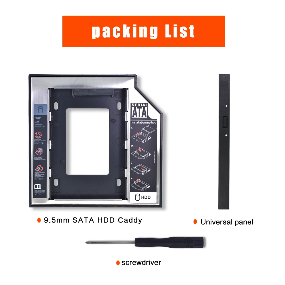 TISHRIC HDD 캐디 SSD 9.5mm 12.7mm SATA HDD 인클로저 하드 디스크 인클로저 하드 드라이브 케이스, 노트북 CD-ROM DVD-ROM 광학 베이
