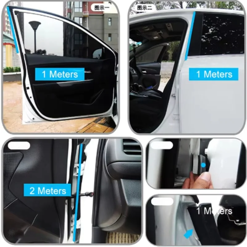 Z Type car door seal strip 25mm universal auto A/B/C-Pillar rubber seals for noise insulation dustproof