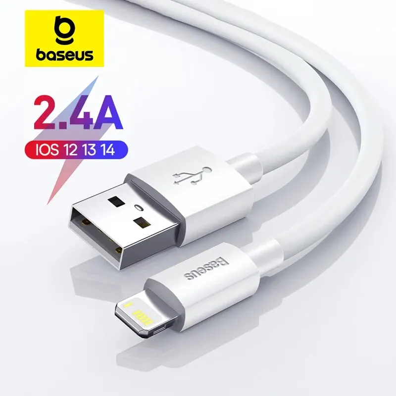 Baseus Usb Cable Iphone 14 13 12 11 Pro Xs Max X Xr 8 7 Plus 2.4a Fast  Charging - Mobile Phone Cables - Aliexpress