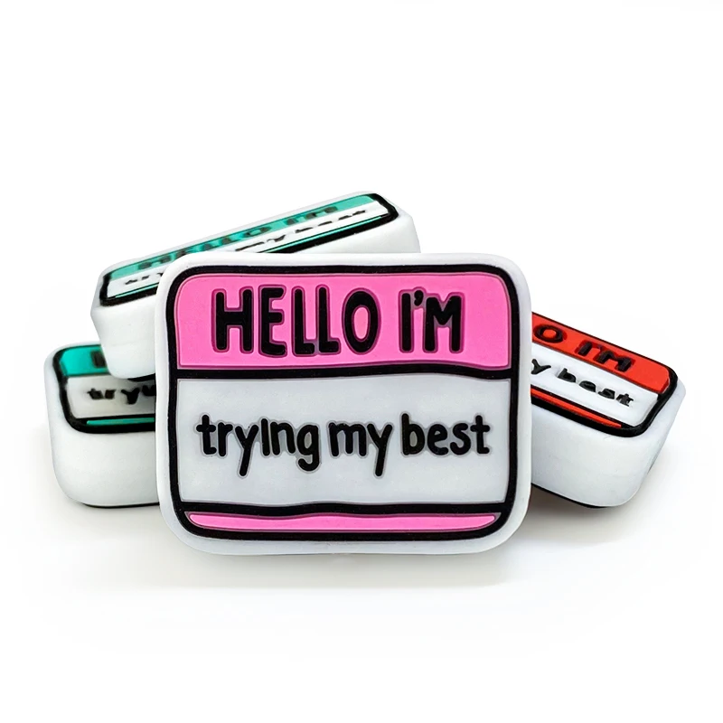 10pcs Silicone Hello Beads DIY Food Grade Silicone Teething Pacifier teether Holder Accessories