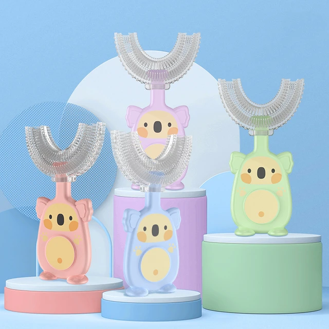 Cartoon Baby Toothbrush 360 Degree U-shaped Kids Tooth Brush Cute Koala  Soft Silicone Boy Girl Teethers Brush Oral Care Cleaning - AliExpress