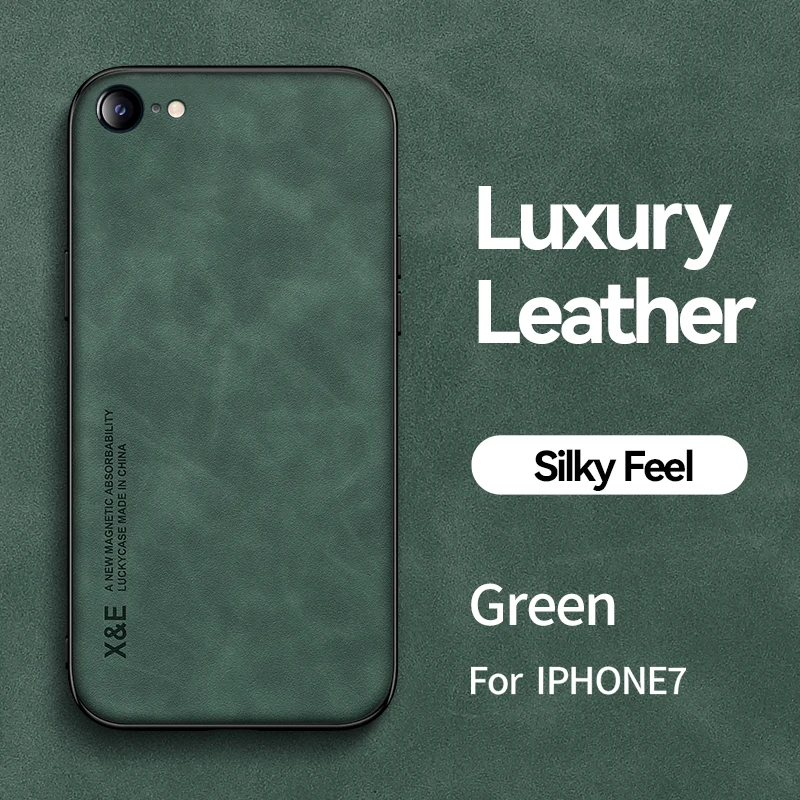 thumbnail image 1 of Funda con textura de cuero para iPhone, carcasa con soporte magnético para iPhone 7, 8, 7 Plus, 8 Plus, X, XS, XS, Max, XR, SE, 2022, 2020, 1 of 5