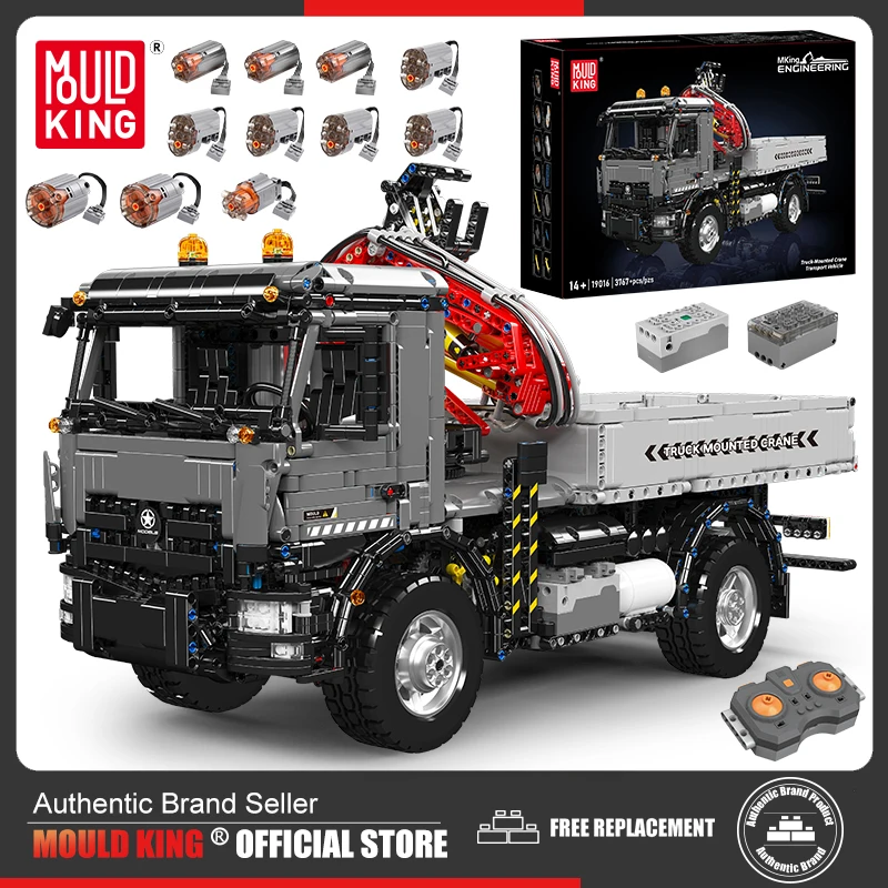 Mould King 19016 Technical Car Toys The RC Truck-Mounted Crane Transport Vehicle Building Block Brick Set Kids Christmas Gift 1