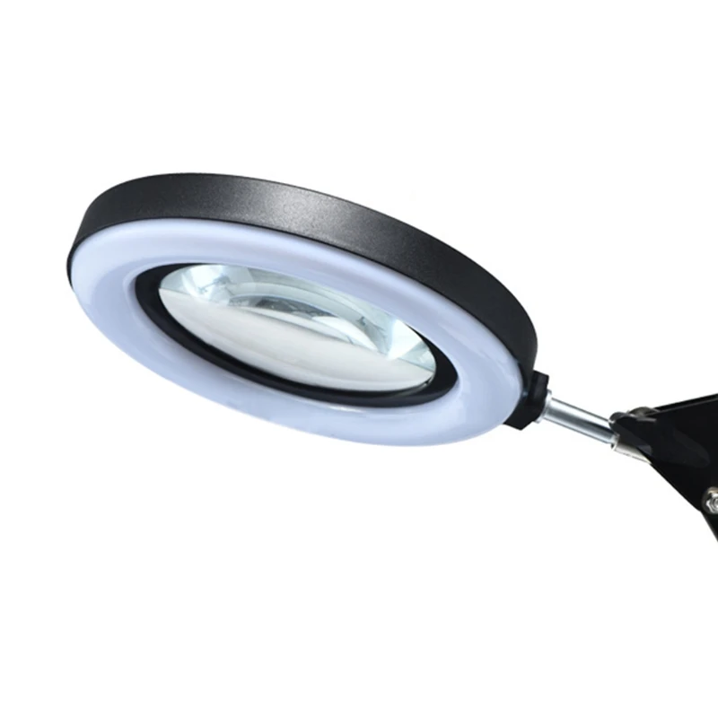 Lámpara de lupa de 10X con luz, lámpara de aumento Flexible ajustable con  Clip, alimentada por USB, envío directo - AliExpress