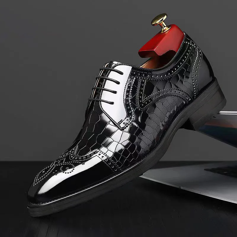 Luxury Mens Leather Shoes High Quality Men's Shoes Pointed Oxford Wedding Leather Men Dress Shoes 2024 Gentleman Office Man Shoe 5