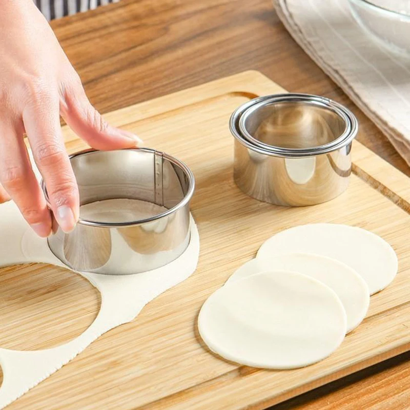 5/1Pcs Round Biscuit Mold Cookie Cutter Set Stainless Steel Baking Pastry Cake Mould DIY Dumplings Skin Cutters Kitchen Tools