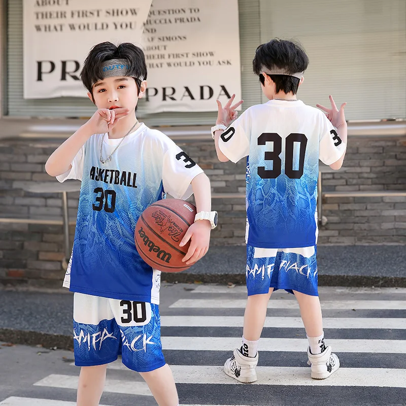 Kids Basketball Jersey Suits Children Team Training Uniform Quick-drying Boy and Girls Fashion Shirt Sportswear Tracksuit