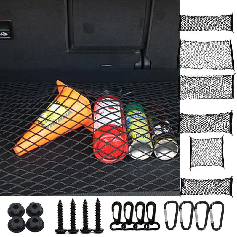 

Car Back Rear Mesh Trunk Seat Elastic String Net Storage Bag Pocket Cage Auto Organizer Seat Back Bag Interior storage network