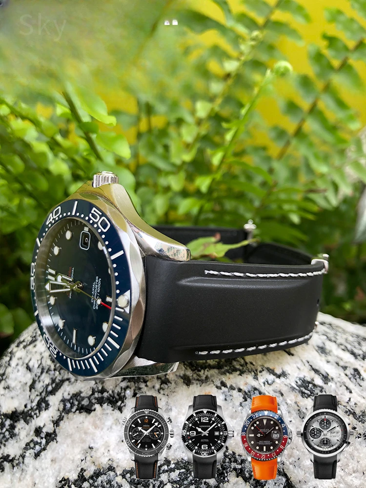 Accessori Interfaccia Arco In Gomma Per Omega New Seahorse 300 Ocean Universe 600 Seiko Green Submariner Mido 21 22Mm Cinturini