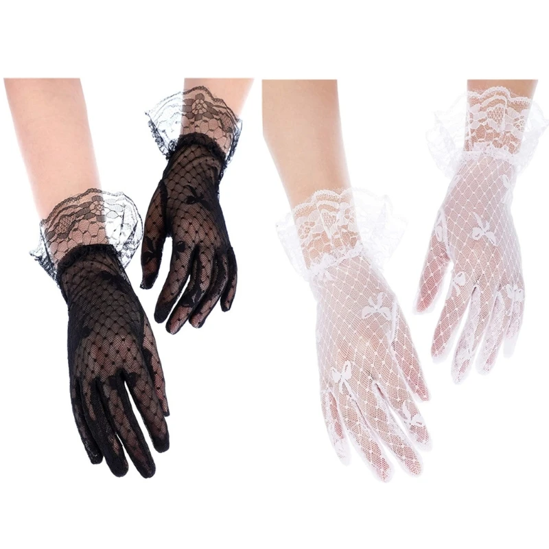 Bridal Wrist Gloves Short Lace Gloves Tea Party Gloves Women Lace Gloves Banquet Gloves gloves