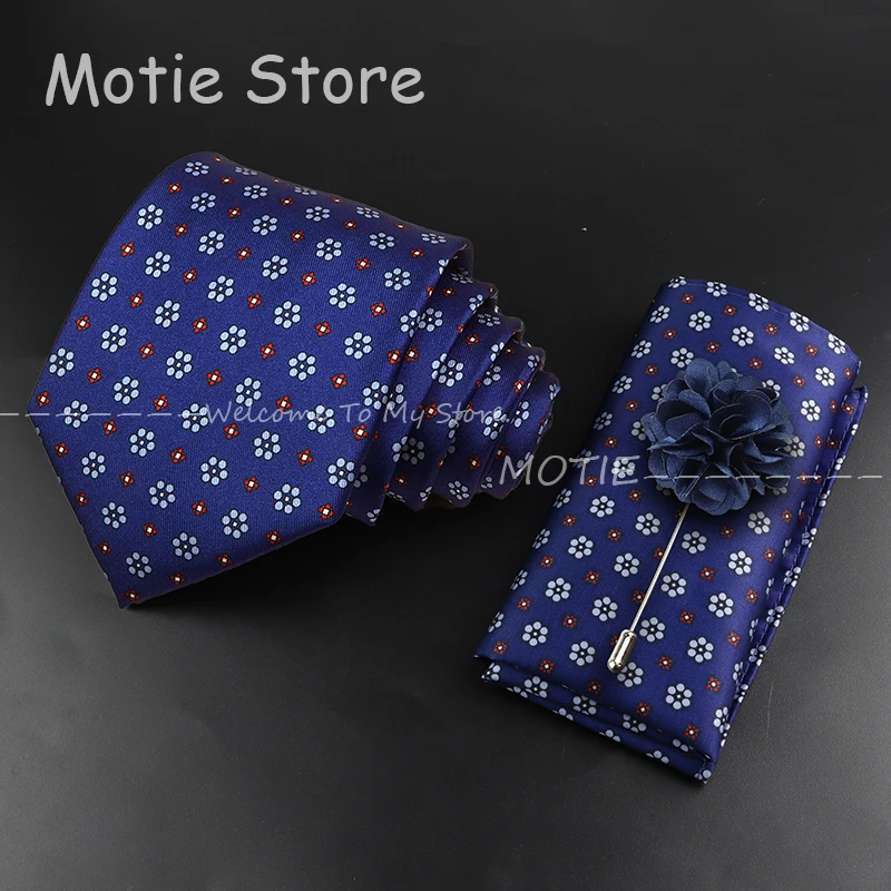 20 Stile, modisches Krawatten-Set für Herren, inklusive Blumenbrosche, weicher Jacquard-Taschentuch, Manschettenknöpfe, Accessoires, Alltagskleidung, Krawatte, Party-Geschenke – Detail 4