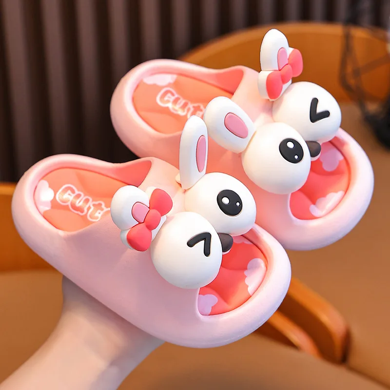 Kids Slippers Kids Sandals Summer Children's Sandals and Slippers for Boys and Girls Baby Non-Slip Soft Bottom Indoor Bath Parent-Child Children Sandals