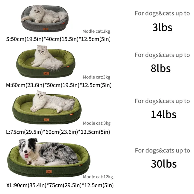 Corduroy Dog Bed Removable Washable Dogs Mat Winter Thickened Warmth Dogs Pad Soft Plush Anti-slip Pet Sofa Bed Dog Accessories 6