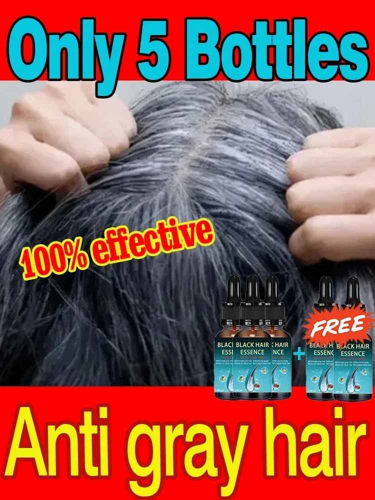 Anti-grey Hair Essence Serum Treatment Restore Natural Color and Restore Healthy White To Black Hair Dye Black Hair