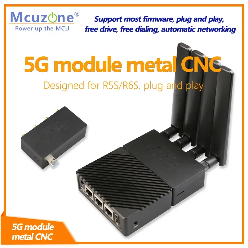 

NanoPi R5S dedicated 5G module, metal CNC, Support most firmware, plug and play, free drive, free dialing, automatic networking