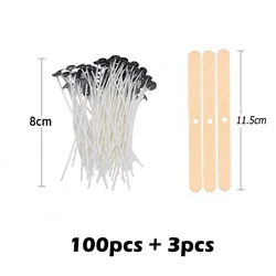 Waxed Cotton Candle Wicks Set with Stand - Smokeless Woven Candle Making Kit (103 Pieces) (8cm A- Set)