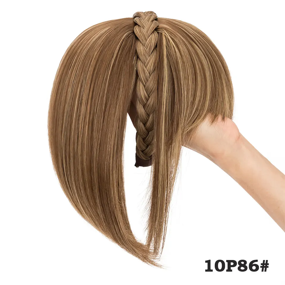 Stylish Synthetic Braid Headband with Bangs - Invisible Hairpiece Extension