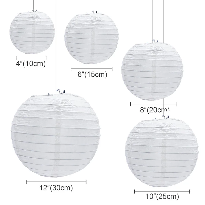 Paper Lanterns 30Pcs/set Chinese Hanging Round Lantern Lamp for Wedding Anniversary Birthday Party Decoration Christmas
