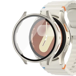 Matte Hard PC Case with Tempered Glass Screen Protector - Full Protective Cover Bumper - Galaxy watch FE 40mm (Starlight 10)