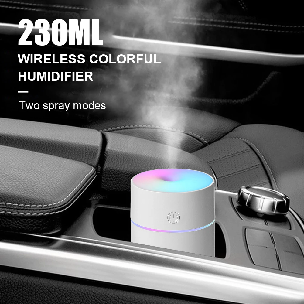 Air Humidifier Mini LED 230ml Aroma Essential Oil Diffuser USB Rechargeable Home Air Freshener