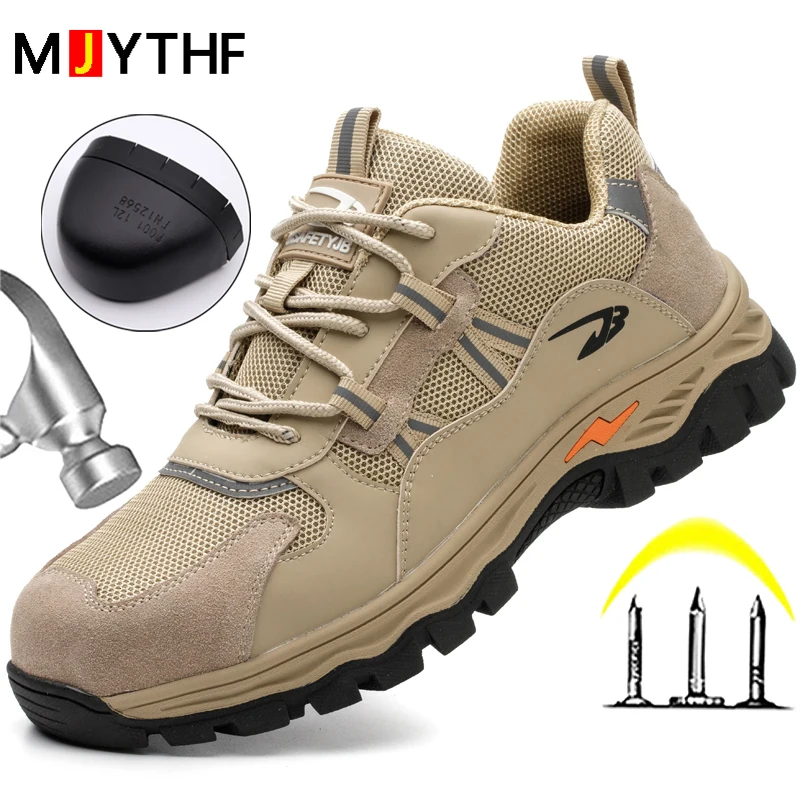 

New Indestructible Shoes Male Anti-smash Anti-puncture Safety Shoes Steel Toe Cap work Boots Protective Shoes Wear Resistant