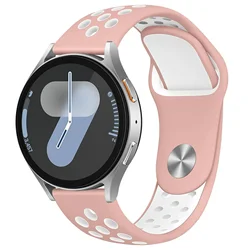 Premium Silicone Strap - Universal Fit - 22mm watch strap (Pink white - 20-)