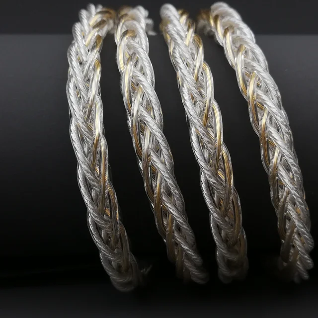 Hiclass 8コア 純銀金メッキ+パラジウム+銀メッキ 4.4mm 2pin - リ 