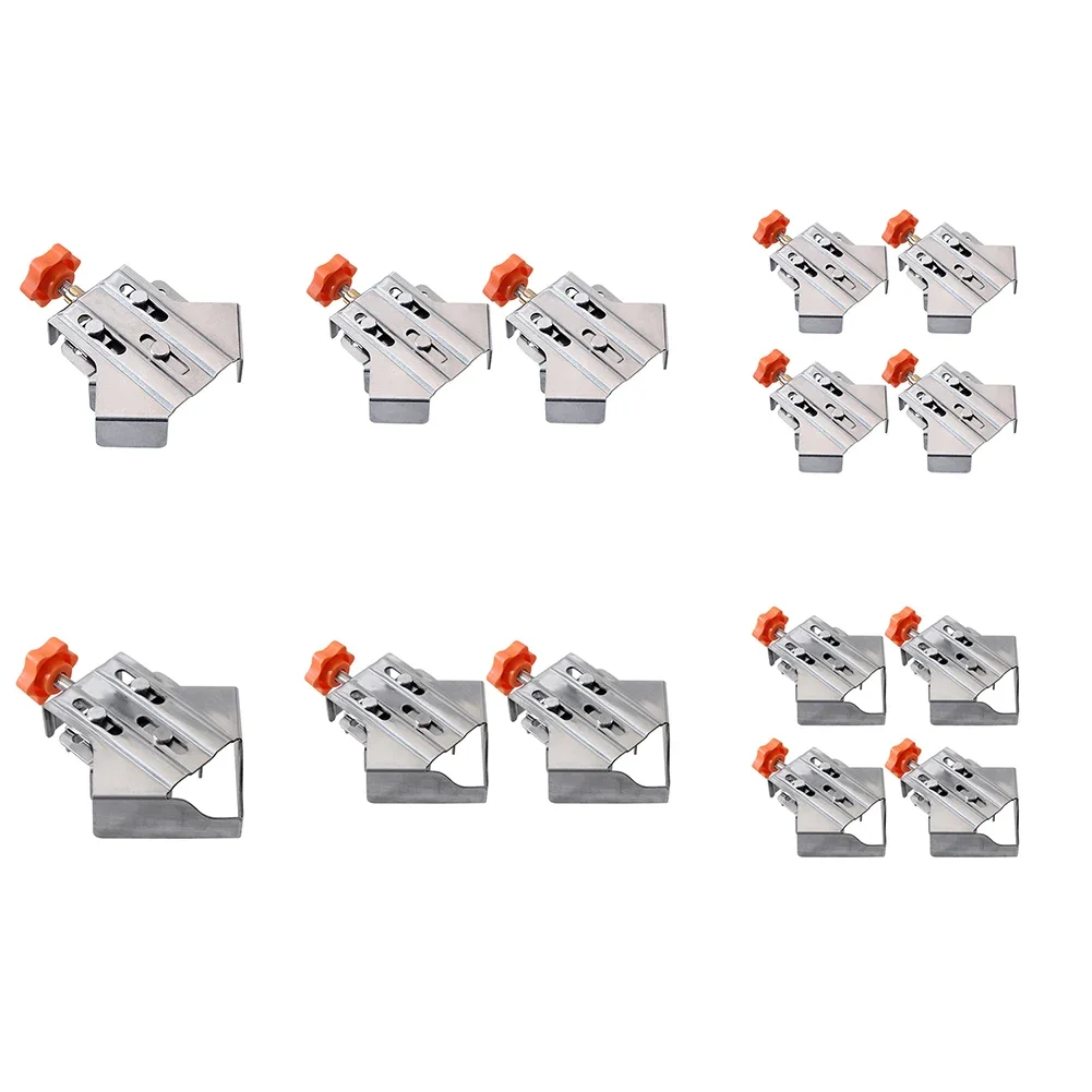 1/2/4pcs 90 Degree Fixing Clips Stainless Steel Splicing Clamp Locator Right Angle Splicing Quick Clamp for Wood Panel Splicing