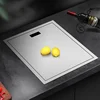 New Nanometer 304 Stainless Steel Handmade kitchen Bar Counter Sink Cover hidden Single Kitchen Small Size Kitchen Sink 2