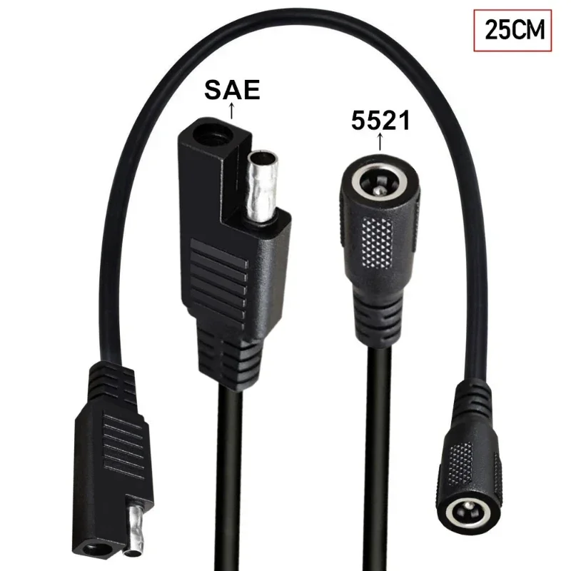 SAE to DC 5.5*2.1 Power Cord Cable For solar panels in car and motorcycle SAE to DC 5521 Power Cable Cord 5.5*2.1 Line