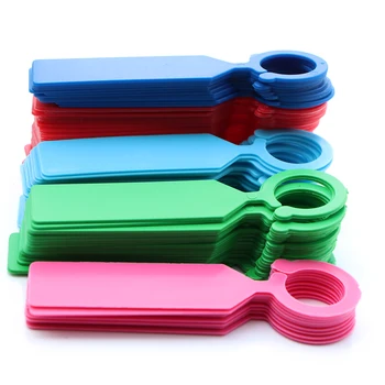 100PCS 10.7x2.3CM Plastic Garden Hanging Plant Tags Ring Label Hook Tree Marker Nursery Stake Greenhouse Bonsai Collar Signs