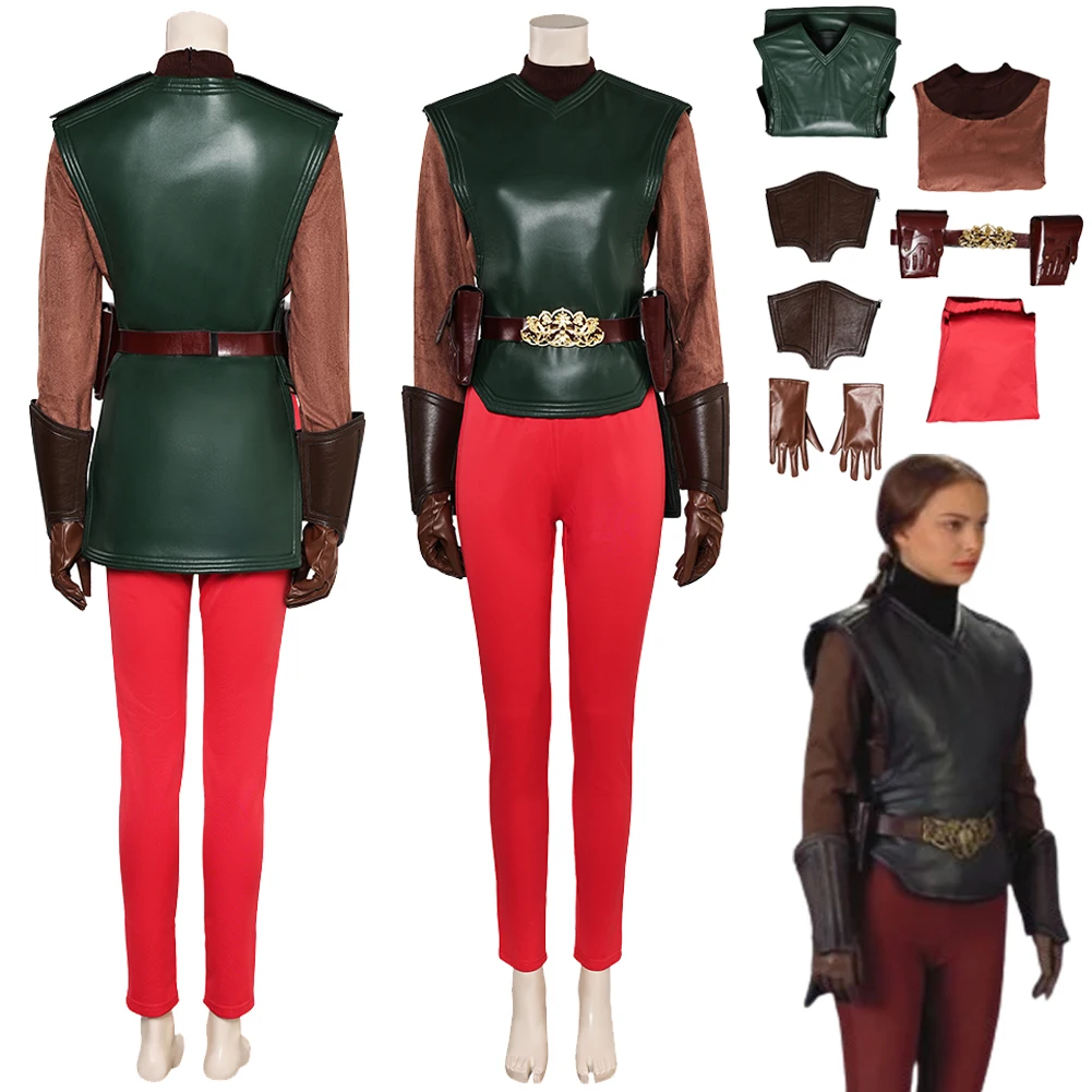 

Padme Amidala Cosplay Movie Space Battle Pilot Clothing Fantasia Costume Disguise For Female Women Adult Halloween Carnival Suit