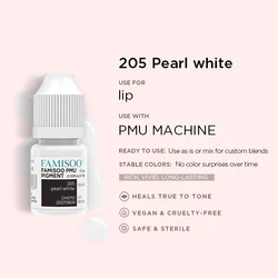 Vibrant 14 - Color Permanent Makeup Pigment Set for Lips, Eyebrows, & Eyeliners (205 Pearl White)
