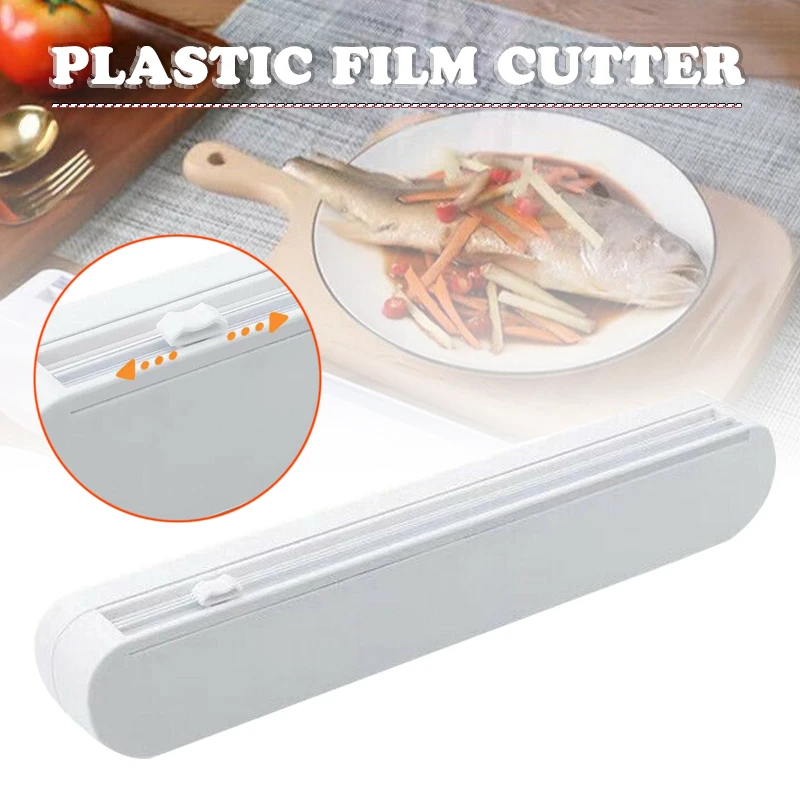 Plastic Cling Film Dispenser Food Wrap Cutter Foil Dispenser Storages